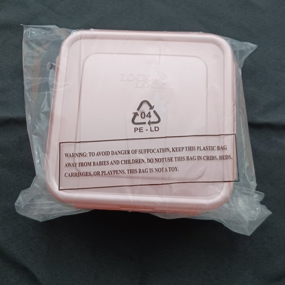 Lock & Lock storage containers w/ pink lids - Set of 3